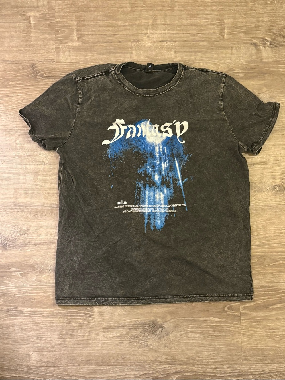 Fantasy Graphic Tee - Black with Blue Print